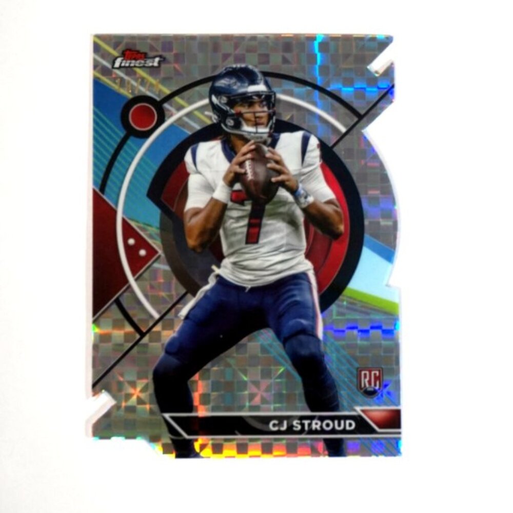 CJ Stroud 2023 Topps Composite Finest X-Ftractor Die Cut #'d /74 Rookie #189